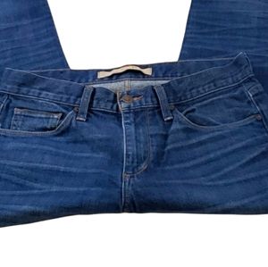 JOE'S JEANS SLIGHTLY DISTRESSED DARK WASH BIRXTON FIT SLIM STRAIGHT.